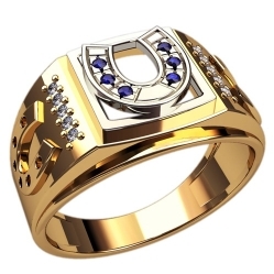 Перстень "Удачливый" с сапфирами и бриллиантами