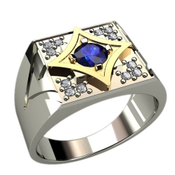 Золотой перстень "Звездная ночь" с бриллиантами