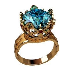 Перстень "Царская корона" со шпинелью и рубинами