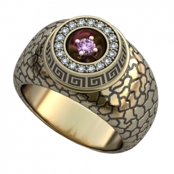 Перстень "Сахара" с аметистом и бриллиантами