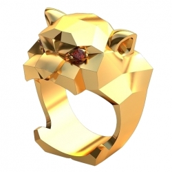 Перстень с гранатами "Злой тигр"