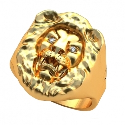 Перстень "Неуловимый лев" с бриллиантами