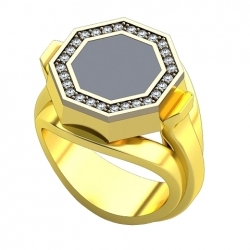 Перстень "Строгий" с бриллиантами