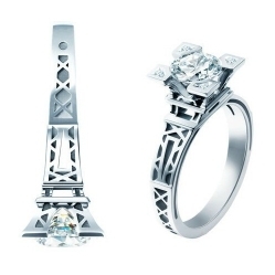 Кольцо "Эйфелева башня" с бриллиантами