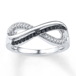 Помолвочное кольцо "Бесконечность" из серебра с бриллиантами