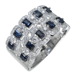 Кольцо с сапфирами и бриллиантами