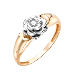 Кольцо с бриллиантом "Роза"
