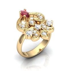 Кольцо с рубинами и бриллиантами