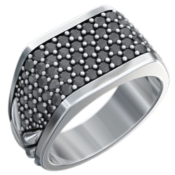 Перстень с черными бриллиантами