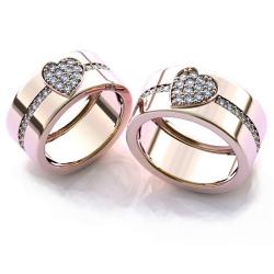 Обручальные кольца с бриллиантами "Сердечко"