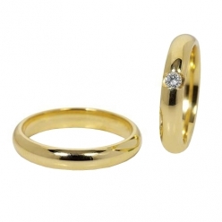 Обручальные кольца "Классика" с бриллиантом