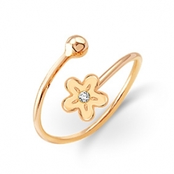 Золотое кольцо "Бриллиантовый цветок"