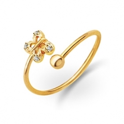 Детское золотое кольцо с бриллиантами "Бабочка"