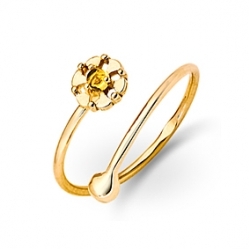 Детское золотое кольцо "Цветок" с цитрином