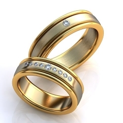 Обручальные кольца с дорожкой бриллиантов