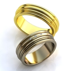 Обручальные кольца с тремя бриллиантами