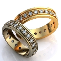 Обручальные кольца с бриллиантами по кругу