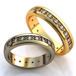 Обручальные кольца с бриллиантами по кругу