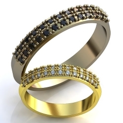 Обручальные кольца "Бриллиантовая простота"