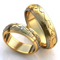 Обручальные кольца с одним бриллиантом