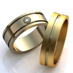 Обручальные кольца с одним бриллиантом
