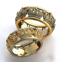 Обручальные кольца "Царство" с рубинами