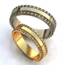Обручальные кольца с дорожками камней