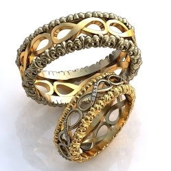 Обручальные кольца "Бесконечность" с бриллиантами