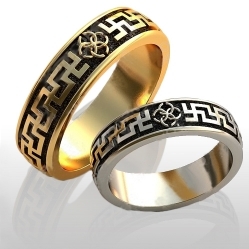 Славянские обручальные кольца с символом Свадебник