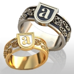 Обручальные кольца "Фамильные" с эмалью