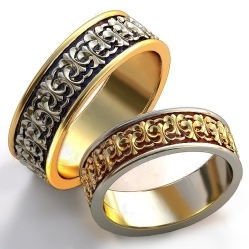Обручальные кольца с эмалью