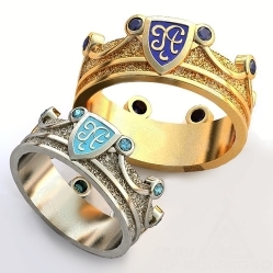 Обручальные кольца с гербом семьи