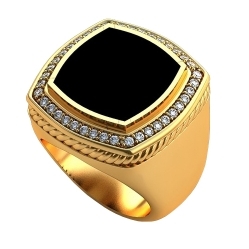 Перстень "Хозяин жизни" с ониксом и бриллиантами
