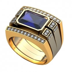 Перстень "Неудержимый" с бриллиантами и шпинелью