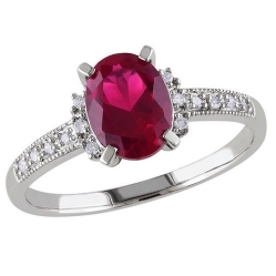 Кольцо с рубином и бриллиантами