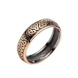Обручальное кольцо с бриллиантами "Кельтское"