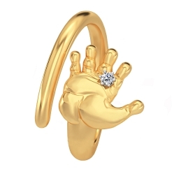 Кольцо с бриллиантом "Детская ладошка"