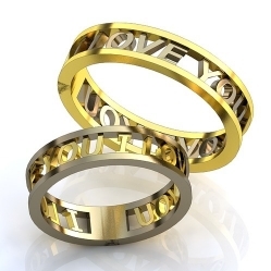 Обручальные кольца "I love you"