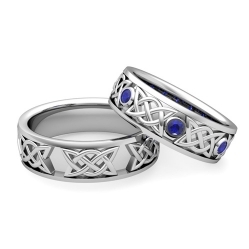 Обручальные кольца "Кельтские" с сапфирами