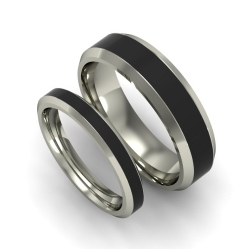Обручальные кольца с чёрной эмалью