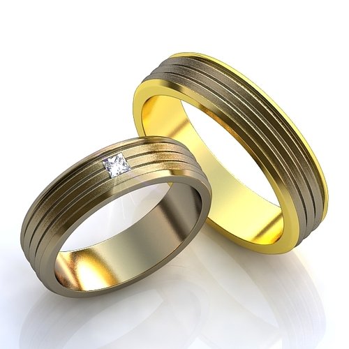 Обручальные кольца с бриллиантом - фото