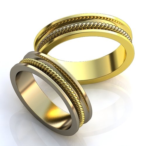 Обручальные кольца Витые без камней - фото