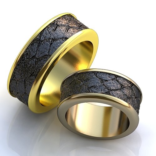 Широкие обручальные кольца без камней - фото
