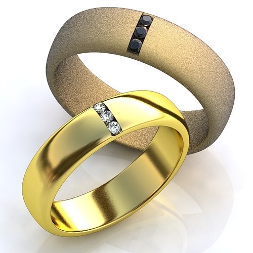 Обручальные кольца с матовой поверхностью - фото