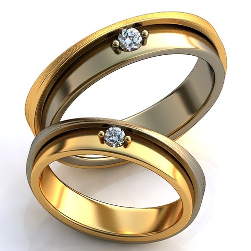 Обручальные кольца На краю с бриллиантом - фото