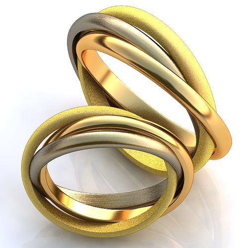 Тройные обручальные кольца Тринити - фото