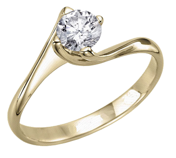 Кольцо для помолвки с бриллиантом - фото
