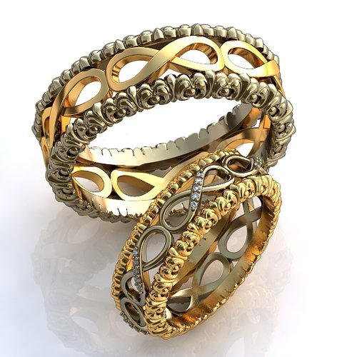 Обручальные кольца Бесконечность с бриллиантами - фото