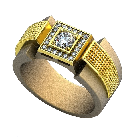 Перстень На грани с бриллиантами - фото
