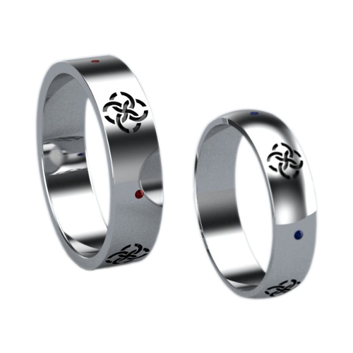 Славянские обручальные кольца с символом Свадебник - фото